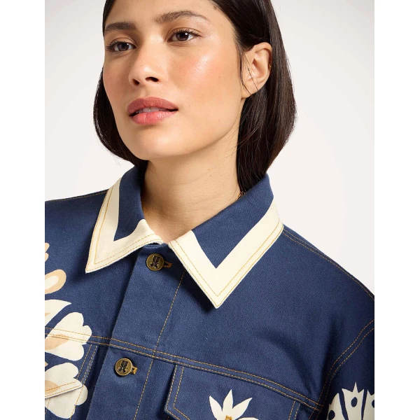 La Double J JJ Jean Jacket in Selva Placée Blue, view 6