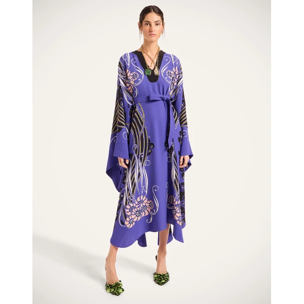 La Double J Karis Kaftan in Atlantis Placée Purple, view 2