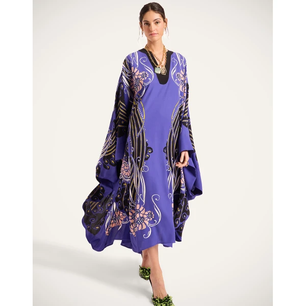 La Double J Karis Kaftan in Atlantis Placée Purple, view 4