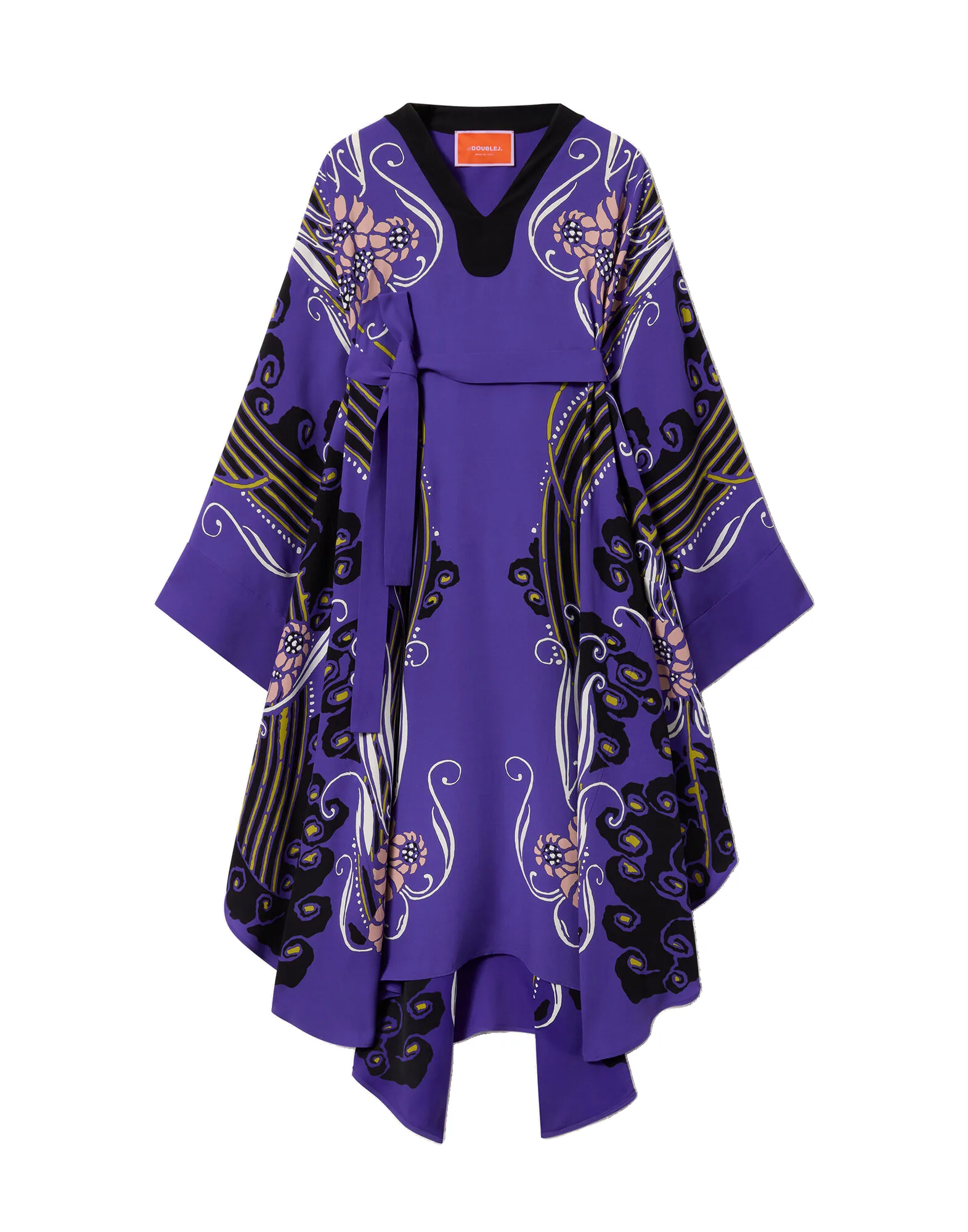 La DoubleJ Karis Kaftan in Atlantis Placée Purple - Dresses - Milanese Maximalist Fashion at Luxury Shoes La Double J Karis Kaftan in Atlantis Placée Purple