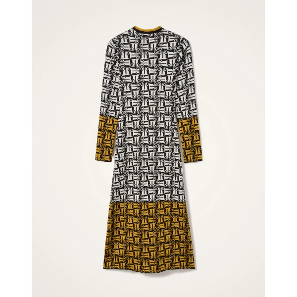 La Double J Knit Swing Dress in Black & White, view 6