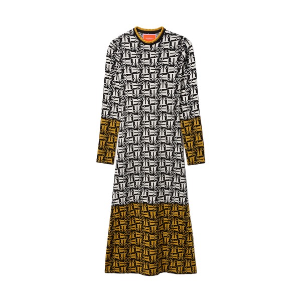 La Double J Knit Swing Dress in Black & White