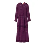La Double J Lacey Long Sleeve Swing Dress in Plaza Purple