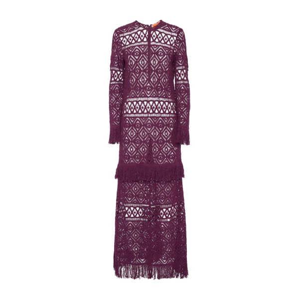 La Double J Lacey Long Sleeve Swing Dress in Plaza Purple, view 5