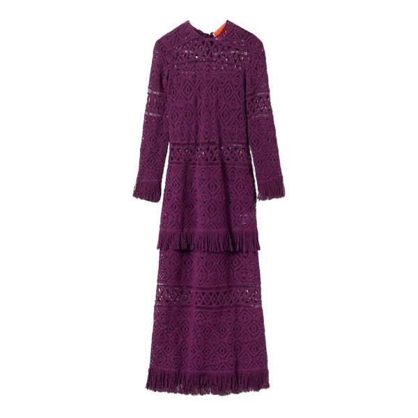 La Double J Lacey Long Sleeve Swing Dress in Plaza Purple