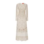 La Double J Lacey Long Sleeve Swing Dress in Solid White Smoke