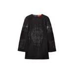 La Double J Lacey Mini Supreme Swing Dress in Solid Black