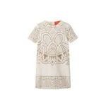 La Double J Lacey Mini Swing Dress in Solid White Smoke