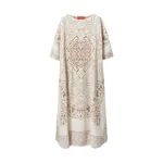 La Double J Lacey Muumuu Dress in Solid White Smoke