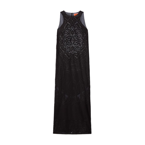 La Double J Lacey Racer Dress in Solid Black