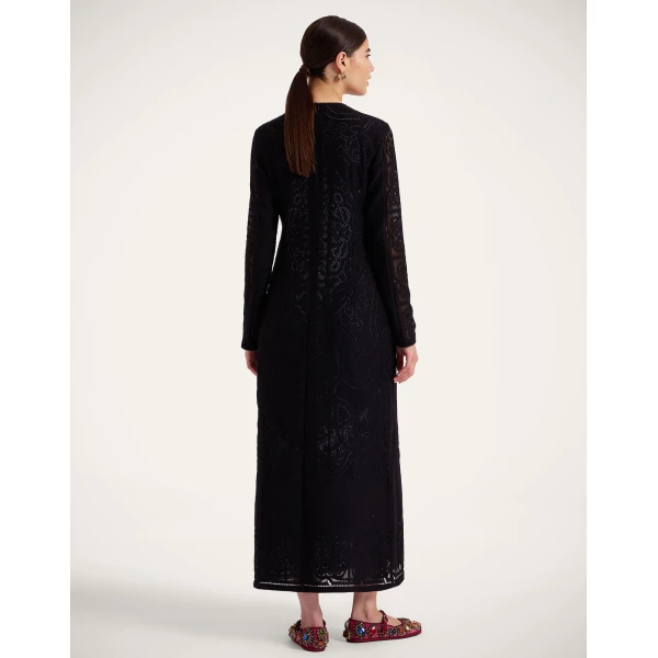 La Double J Lacey Swing Dress in Solid Black, view 3