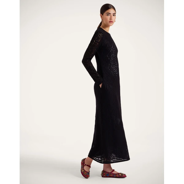 La Double J Lacey Swing Dress in Solid Black, view 5