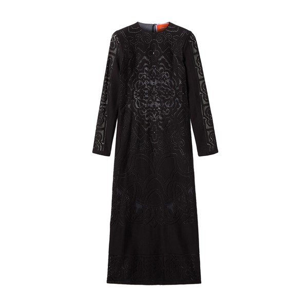 La Double J Lacey Swing Dress in Solid Black