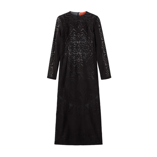 La Double J Lacey Swing Dress in Solid Black