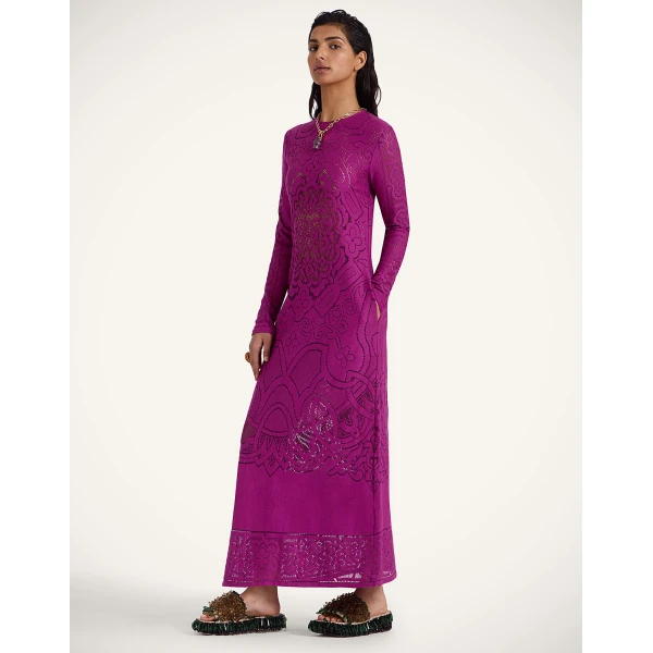 La Double J Lacey Swing Dress in Solid Purple, view 2