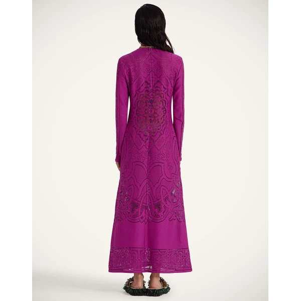 La Double J Lacey Swing Dress in Solid Purple, view 3
