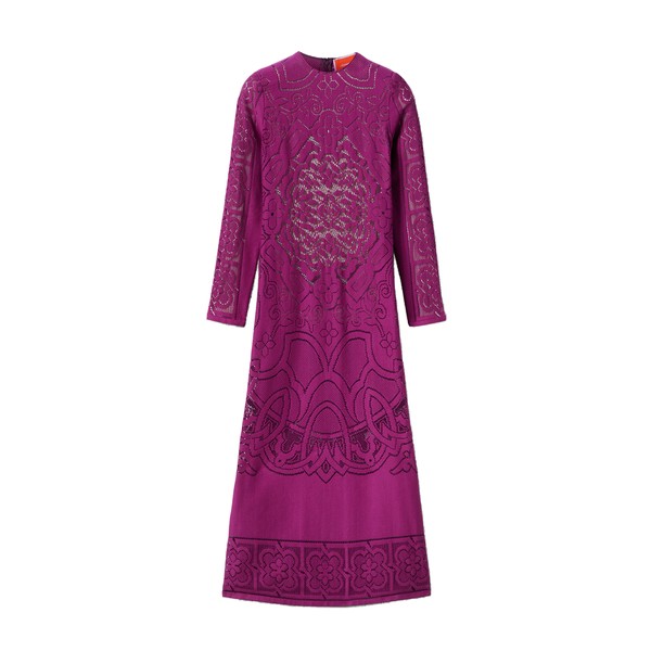 La Double J Lacey Swing Dress in Solid Purple