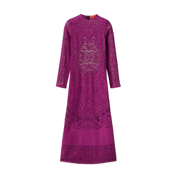 La Double J Lacey Swing Dress in Solid Purple