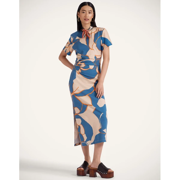 La Double J Lela Dress in Dea Dahlia Blue Petrol, view 2