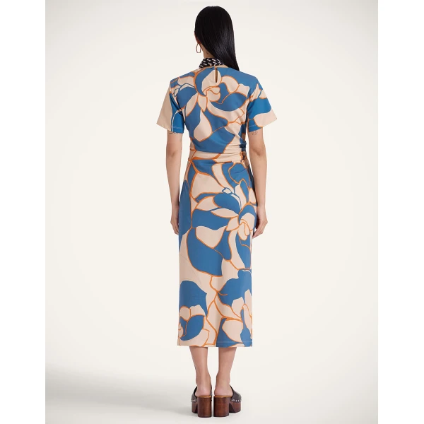 La Double J Lela Dress in Dea Dahlia Blue Petrol, view 3