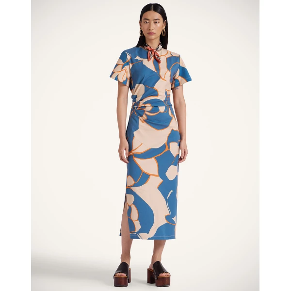 La Double J Lela Dress in Dea Dahlia Blue Petrol, view 4