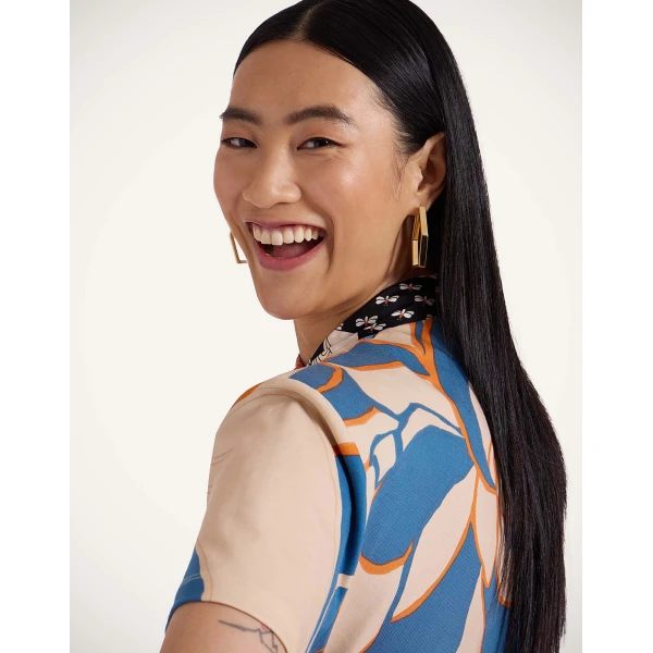 La Double J Lela Dress in Dea Dahlia Blue Petrol, view 5