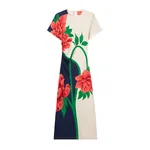 La DoubleJ Lela Dress in Queen Peony Placée Blue - Dresses - Milanese Maximalist Fashion at Luxury Shoes La Double J Lela Dress in Queen Peony Placée Blue