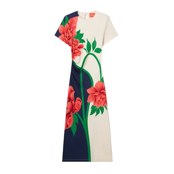 La Double J Lela Dress in Queen Peony Placée Blue