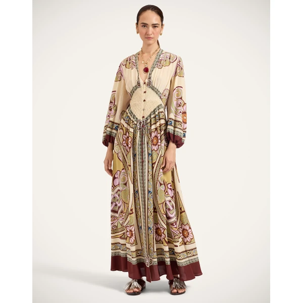 La Double J Long Camerino Dress in Kells Placée Light Green, view 2