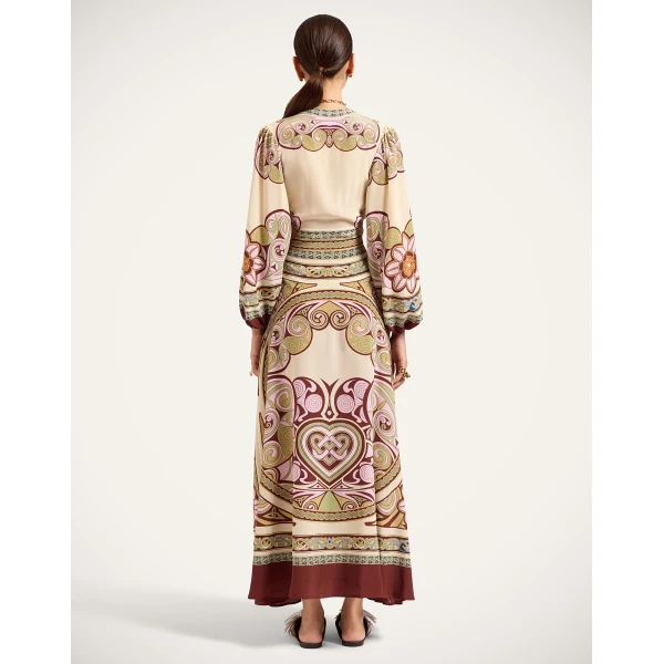La Double J Long Camerino Dress in Kells Placée Light Green, view 3