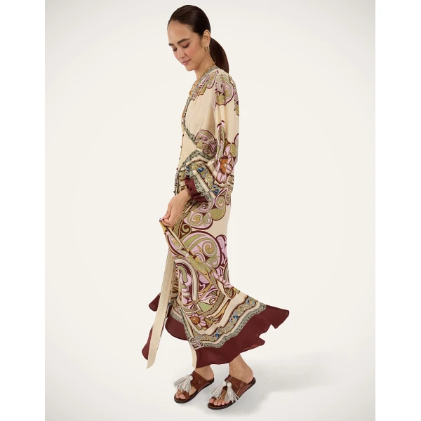 La Double J Long Camerino Dress in Kells Placée Light Green, view 5