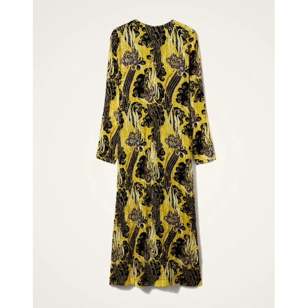 La Double J Long Sleeve Swing Dress in Atlantis Yellow, view 6