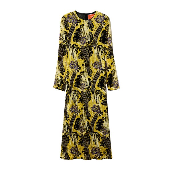 La Double J Long Sleeve Swing Dress in Atlantis Yellow