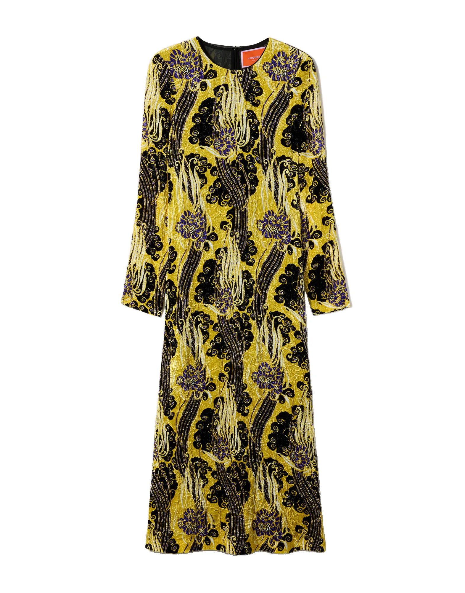 La DoubleJ Long Sleeve Swing Dress in Atlantis Yellow - Dresses - Milanese Maximalist Fashion at Luxury Shoes La Double J Long Sleeve Swing Dress in Atlantis Yellow