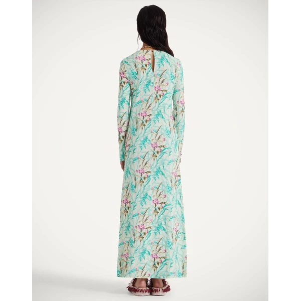 La Double J Long Sleeve Swing Dress in Heath Mint, view 3