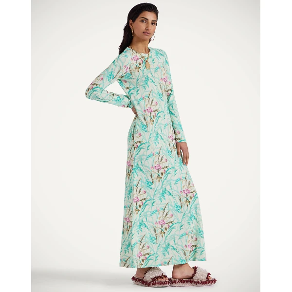 La Double J Long Sleeve Swing Dress in Heath Mint, view 4