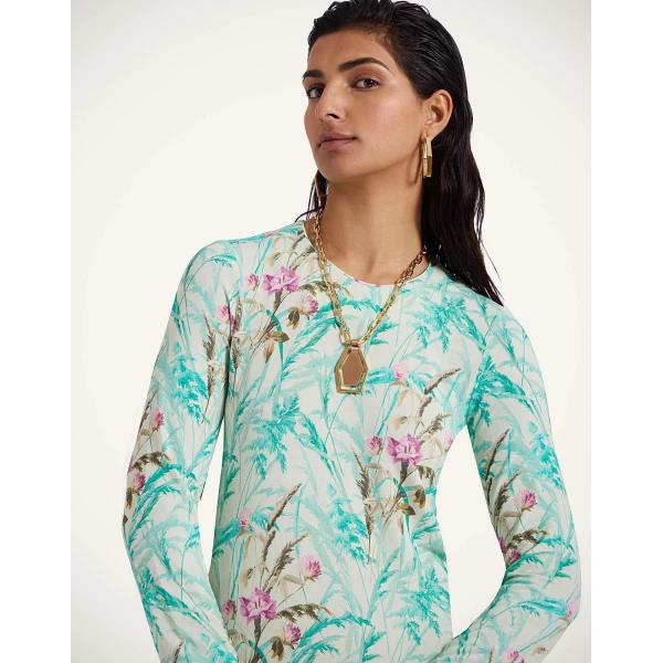 La Double J Long Sleeve Swing Dress in Heath Mint, view 6