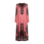 La Double J Long Sleeve Swing Dress in Oltrarno Placée Pink