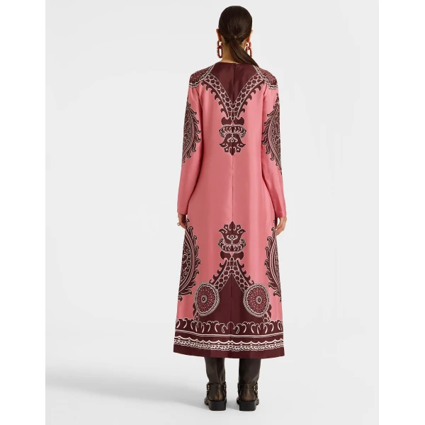 La Double J Long Sleeve Swing Dress in Oltrarno Placée Pink, view 3