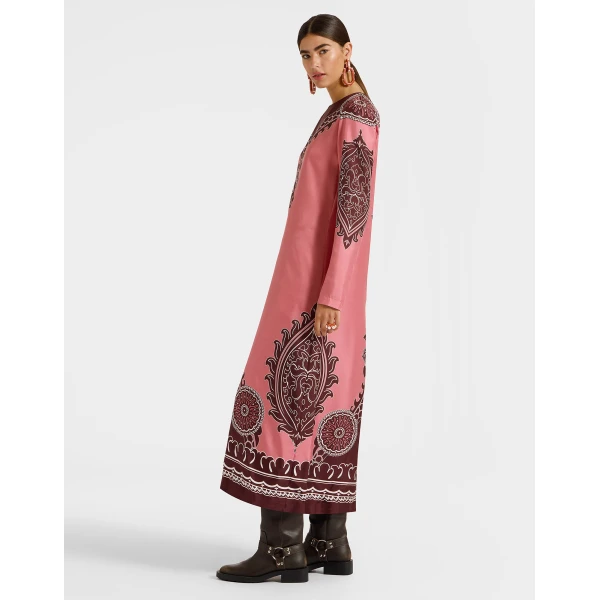 La Double J Long Sleeve Swing Dress in Oltrarno Placée Pink, view 4