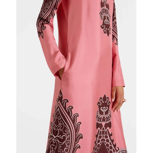La Double J Long Sleeve Swing Dress in Oltrarno Placée Pink, view 6