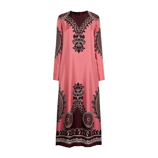 La Double J Long Sleeve Swing Dress in Oltrarno Placée Pink