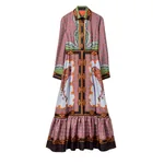La Double J Long Sleeves San Pietro Dress in Mariposa Placée Celeste
