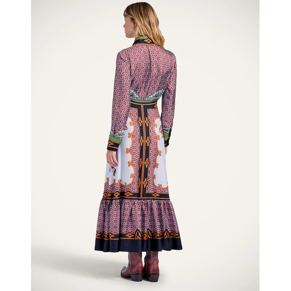 La Double J Long Sleeves San Pietro Dress in Mariposa Placée Celeste, view 3