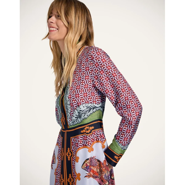 La Double J Long Sleeves San Pietro Dress in Mariposa Placée Celeste, view 5