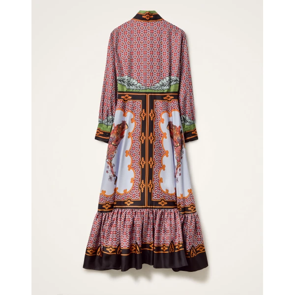 La Double J Long Sleeves San Pietro Dress in Mariposa Placée Celeste, view 6