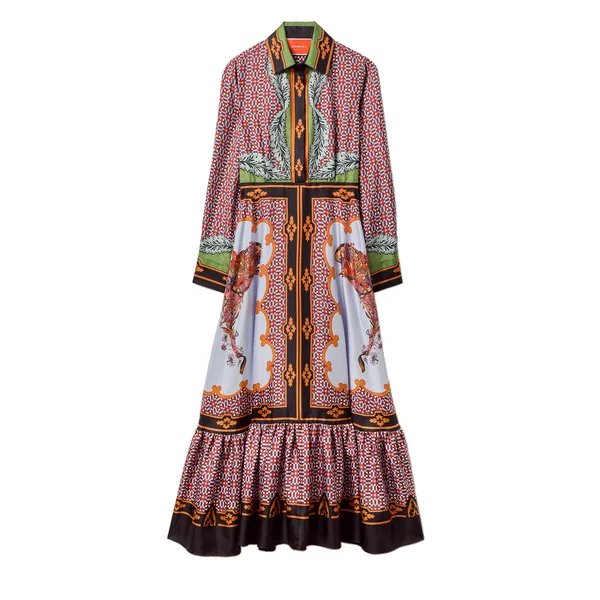 La Double J Long Sleeves San Pietro Dress in Mariposa Placée Celeste