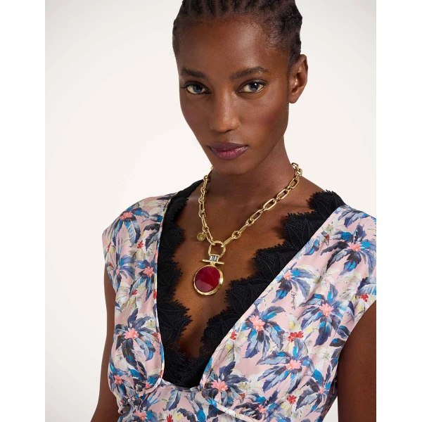 La Double J Luna Dress in Mini Tropicana Mauve, view 5