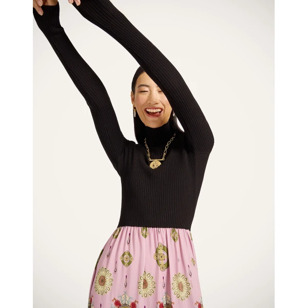 La Double J Lunaria Foulard Dress in Nucleus Black, view 5