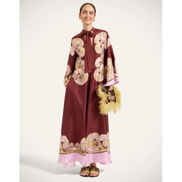 La Double J Magnifico Dress in Kells Swirl Placée Burgundy, view 2